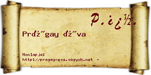 Prágay Éva névjegykártya